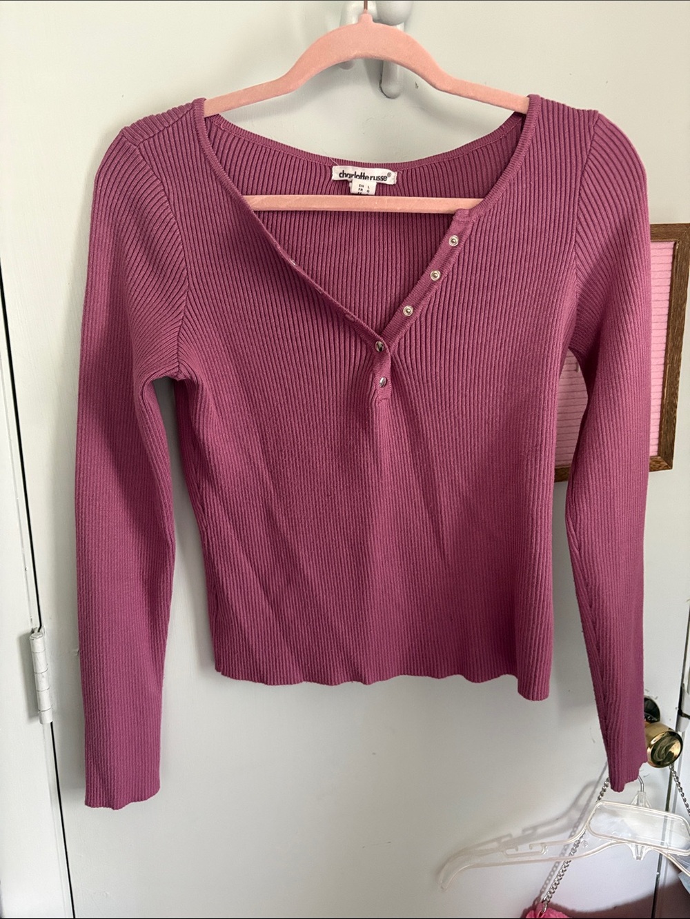 Charlotte Russe ribbed long sleeve top